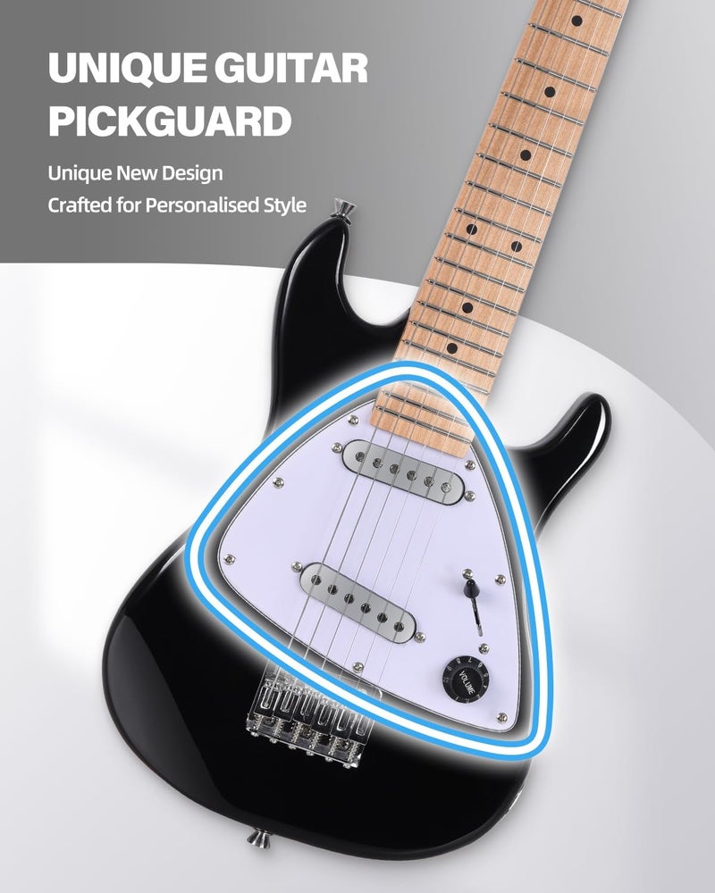 Winzz 30 Inch Kids Electric Guitar Beginner Kit, Junior 1/4 Size Mini Electric Guitar for Children Complete Stater Set with Amp, Gloosy Black Colour - Image 3